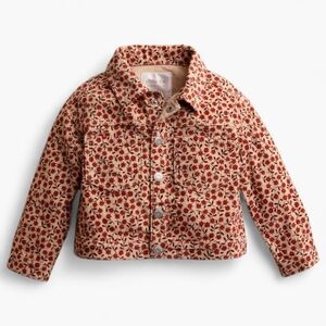 Little Co. By Lauren Conrad Beige Vine Floral Snap Button Cord Jacket Size 5